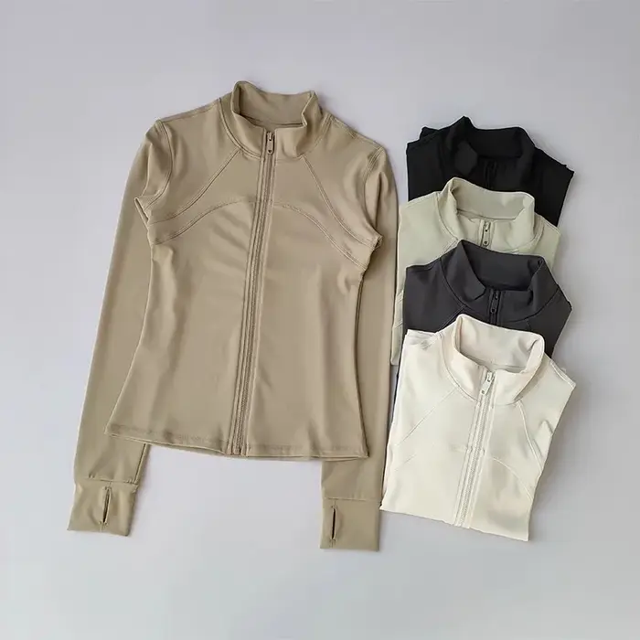 Vestes de sport pour femmes, veste de sport à manches longues à séchage rapide, manteau d'entraîneme
