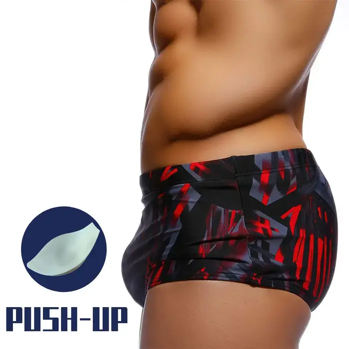 UXH marque hommes maillots de bain court avec push-up noir troncs Boxer hi-q Sexy hommes respirant m