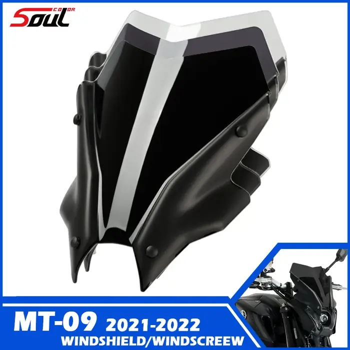 Visière de pare-brise de Sport pour moto, noire, compatible avec YAMAHA MT-09 2021 2022 2023 MT09 SP