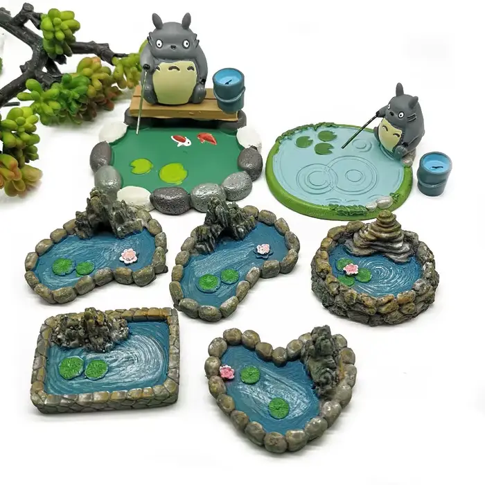 Figurine de piscine Vintage, modèle d'étangs, ornement artisanal en résine, décoration de maison Min