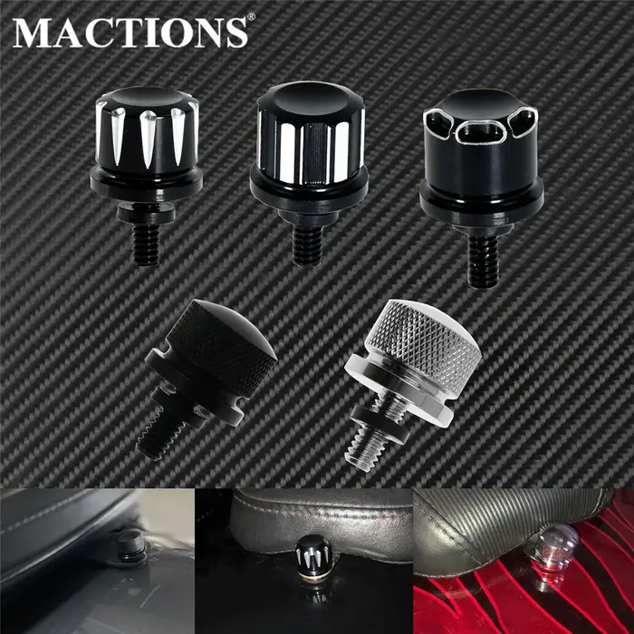 Vis de languette de boulon de siège de moto noir/Chrome, pour Harley Touring Road King Street Glide 
