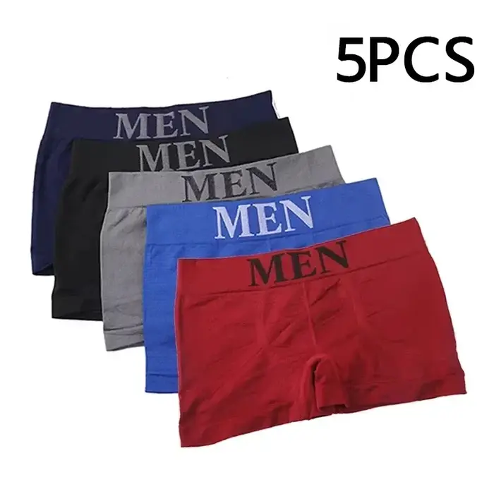 Boxers homme coton doux 5 pièces respirants haute élasticité confort sport détente activité occasionnelle