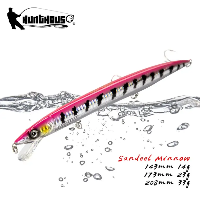 Hunthouse leurre de pêche méné flottant 143mm/14g 173mm/23g 208mm/33g appât dur d'eau de mer longue 