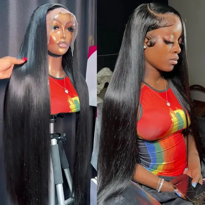 Perruque Lace Closure Wig Naturelle Lisse, HD, 4x4, 13x4, 28 30 Pouces