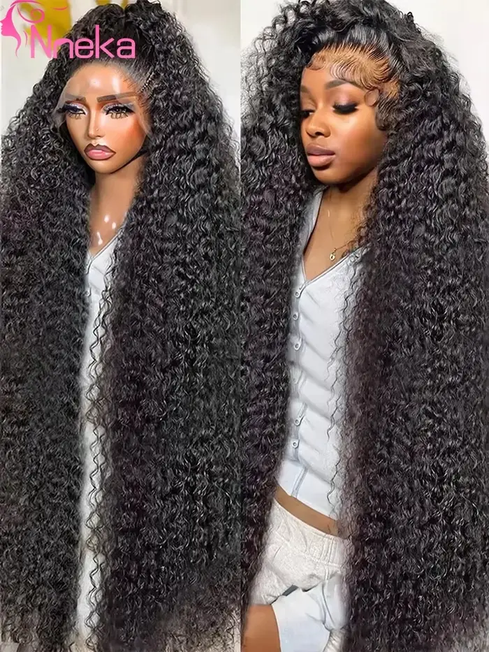 Perruque frontale Deep Wave transparente 13x4 13x6 en dentelle HD, perruques frontales en cheveux hu