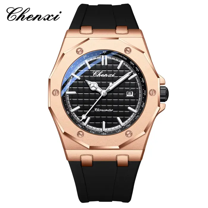 CHENXI 8268 montre de luxe pour hommes Top marque compacte Silicone étanche calendrier veilleuse hom