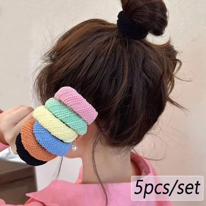Chouchous pour cheveux épais, couleurs mélangées, doux, sans couture, pour femmes et filles, élastiq