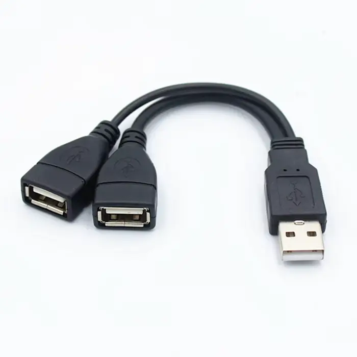1 prise mâle à 2 prises femelles USB 2.0 ligne d'extension câble de données adaptateur d'alimentatio