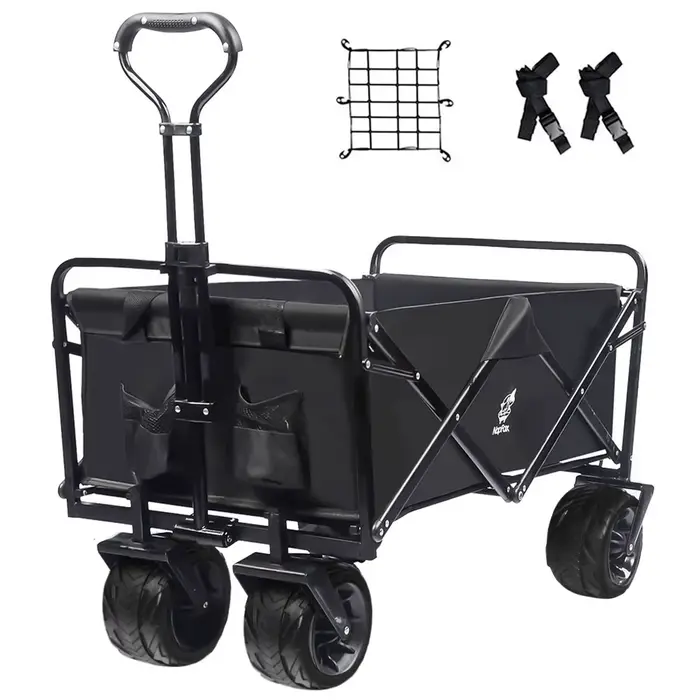 Chariot de plage pliable avec poignée réglable, chariot de plage, pliable, utilitaire, extérieur, ca