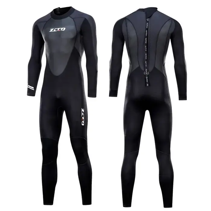 Combinaison de plongée noire en néoprène 3mm pour hommes et femmes, pleine longueur, fermeture éclai