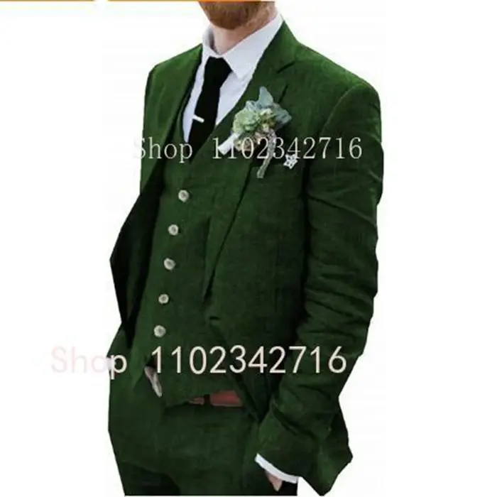 Costume zones me 3 pièces en lin pour hommes, smoking de marié pour mariage, été plage, homme trempé