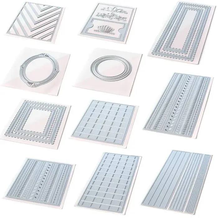Matrices de découpe en métal, nouvelle ligne carrée, cadre de fond, pour bricolage, couteau de Scrap