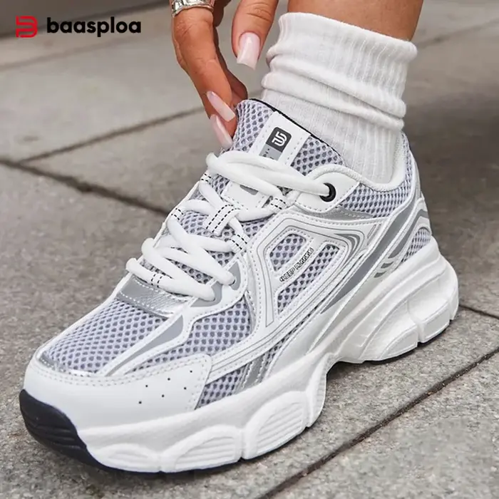Chaussures sport femme Baasploa running léger - Baskets jogging décontracté anti-dérapant maille