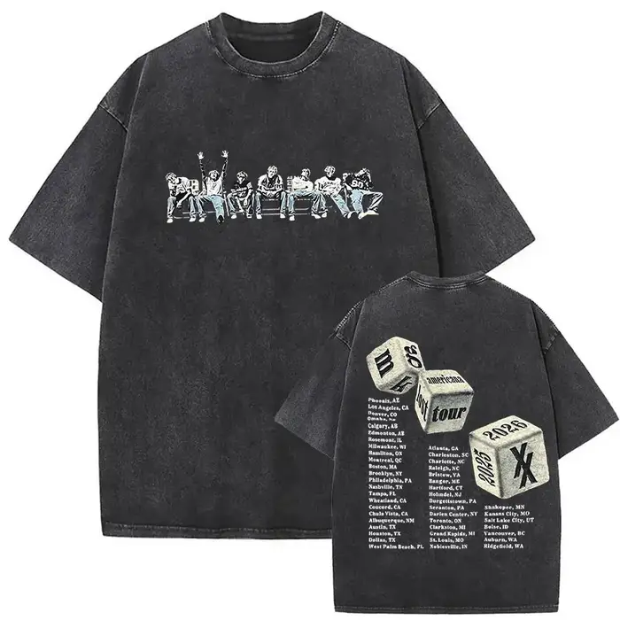 Rappeur MGK perdu Americana Tour 2025 T-shirts mitrailleuse Kelly Vintage lavé graphique T-shirt hom