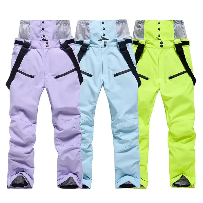 Pantalon de ski coupe-vent pour homme et femme, pantalon à bretelles imperméable, protection de la t