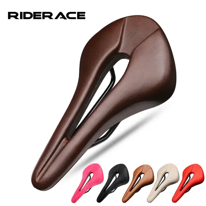 Selle de vélo en cuir PU design creux respirant siège doux confortable pour VTT et vélo de route pièce cyclisme occasionnels sorties et cadeaux