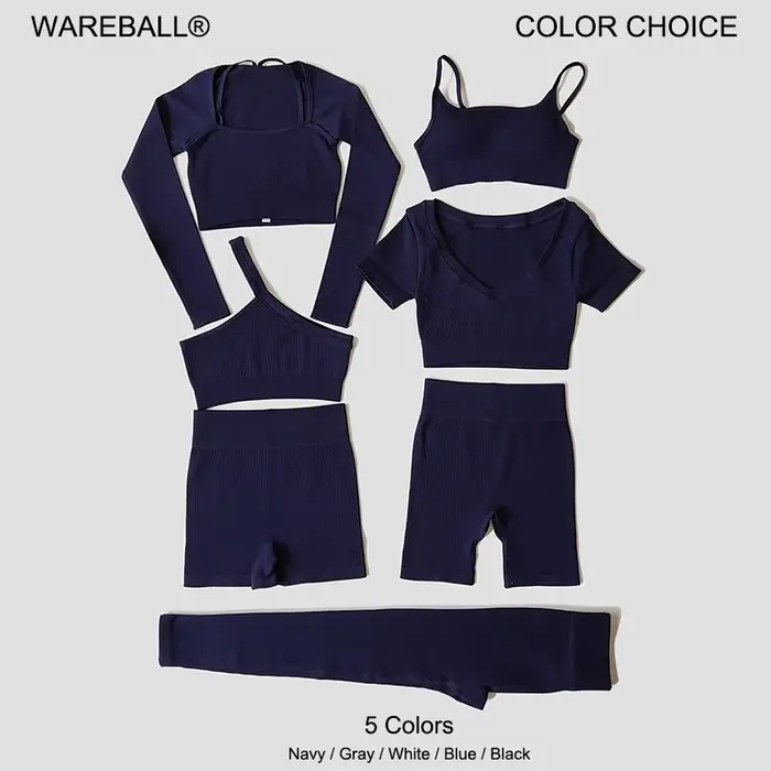 WAREBALL 2/3/7 pièces ensemble de Yoga sans couture femmes costumes de sport soutien-gorge d'entraîn