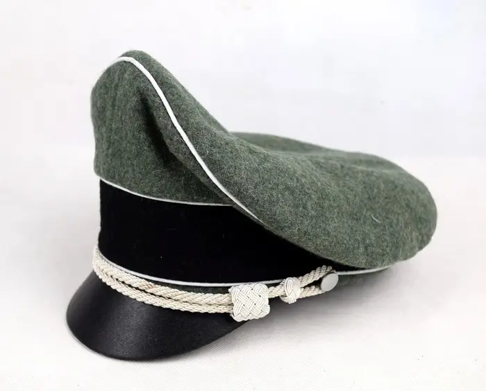 Marshals GENERALS OFFICERS CRUSHER FIPANVISOR HAT W WHITE PIPE SILVER CHIN CORD, Military War Reenac