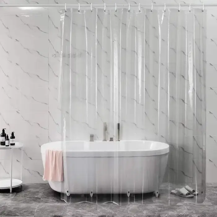 Rideau de douche PEVA, rideaux de bain transparents en plastique imperméable, rideaux de salle de ba