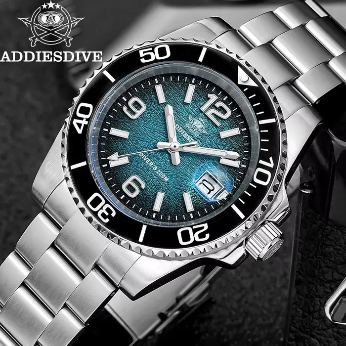 ADDIESDIVE 2025 nouvelle montre pour hommes plongée 41mm montre-bracelet à Quartz 200m étanche lunet