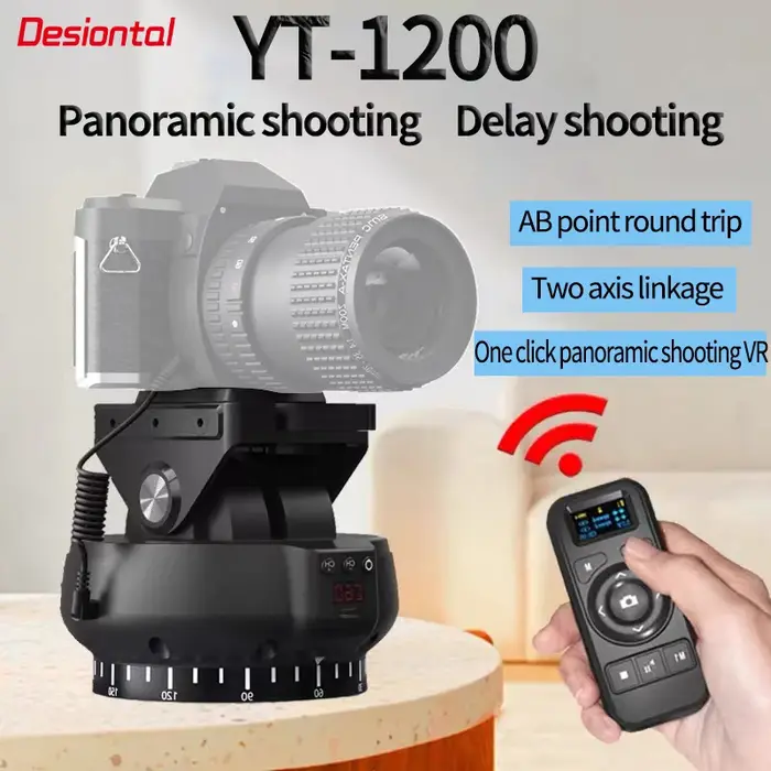 Desiontal YT1200 combinaison de tête panoramique électrique caméra/téléphone capable de rotation pan