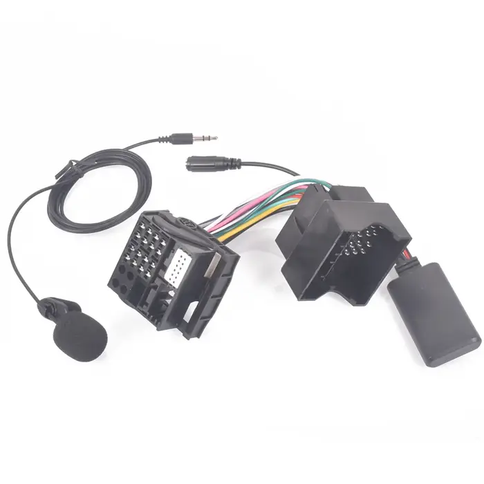 Microphone mains libres Bluetooth 5.0 pour BMW, câble audio AUX, adaptateur de grande prise, 12 broc