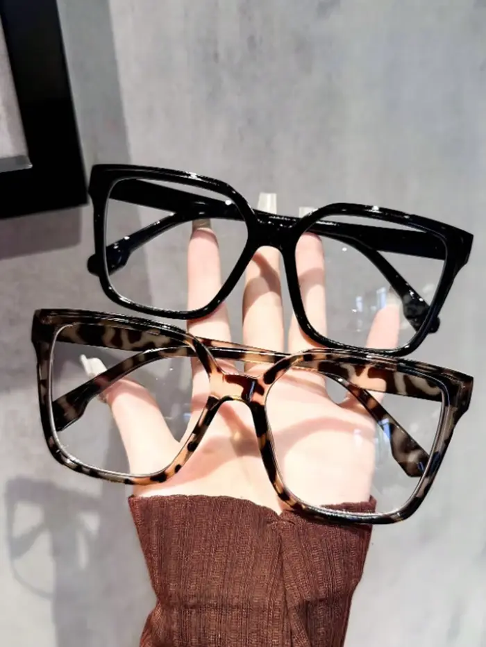 Lunettes géométriques élégantes, simples et élégantes avec lentilles transparentes, adaptées à la le