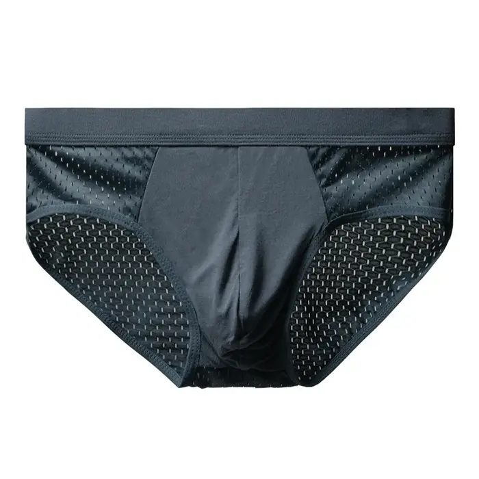 Sous-vêtements en soie glacée pour hommes, culotte triangle fine et respirante, slip élégant et durable pour des journées de sport et de travail