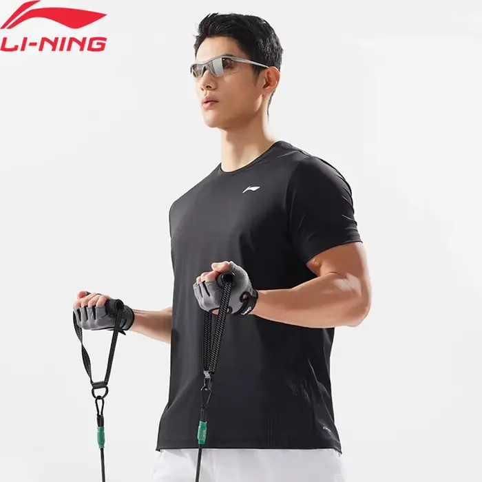 Li-ning T-Shirt de sport d'entraînement pour hommes AT DRY FREEZE coupe régulière 90% Nylon 10% élas
