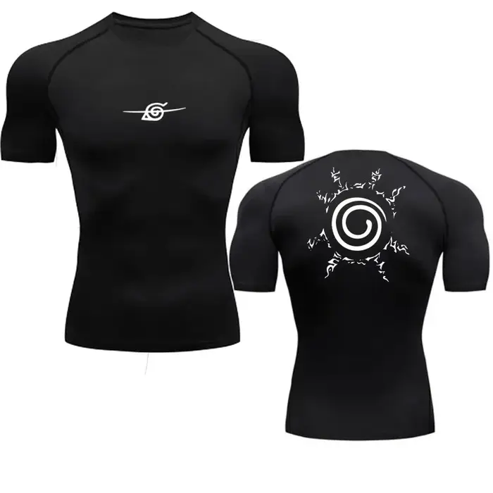 Camisas de compression masculinas anime esporte secagem rápida ginásio t-shirts fitness topos t verã