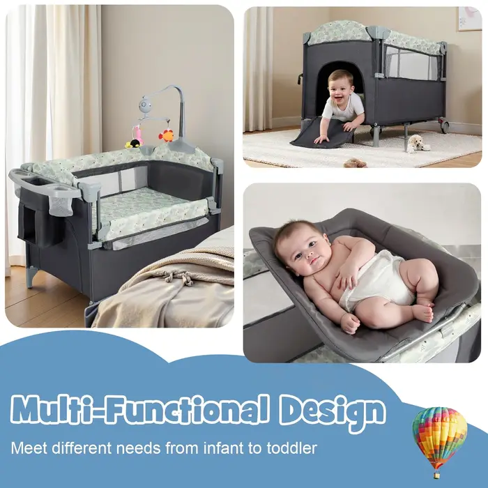 Pack n Play Playard portable avec couffin, berceau de voyage pour bébé avec table à langer, lit de p