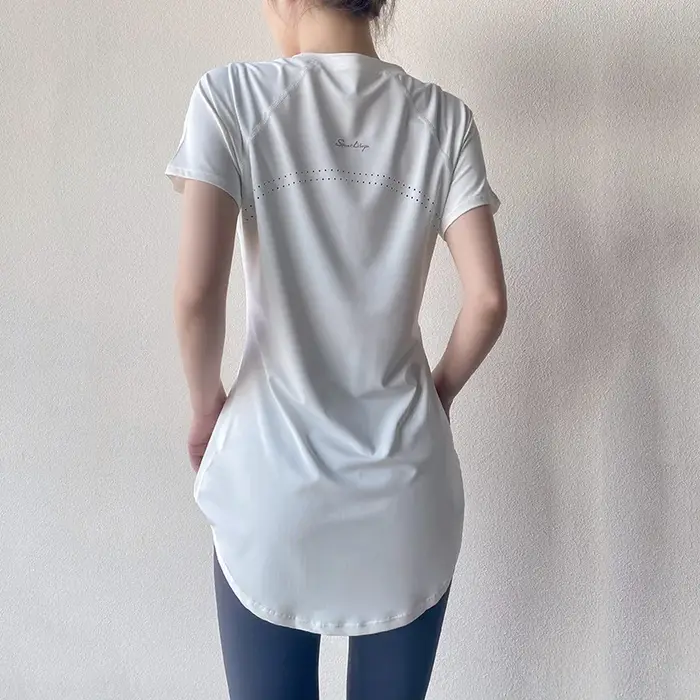 T-shirt sport femmes manches courtes fitness - Yoga séchage rapide respirant slim 2026