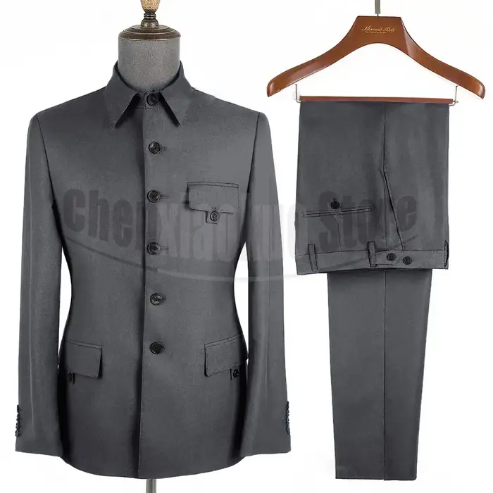Ensemble de costume pour hommes, Blazer et pantalon formels, tenue deux pièces classique, col montan