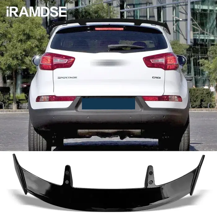 Aileron Noir Brillant pour Kia Sportage 2011-2023 Année Peinture Carbone Pare-brise Arrière Type Ail