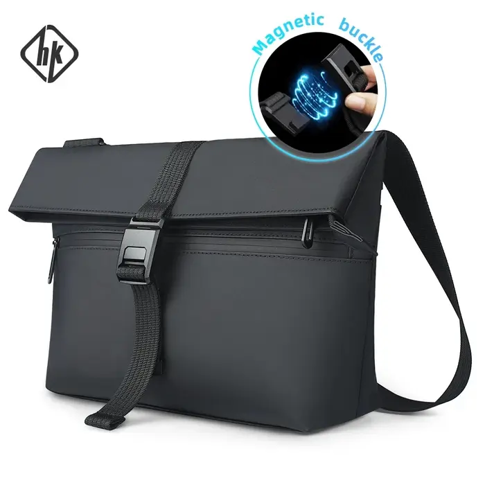 HcanKcan Sac à bandoulière imperméable pour hommes, sac à bandoulière pour ordinateur portable de 13