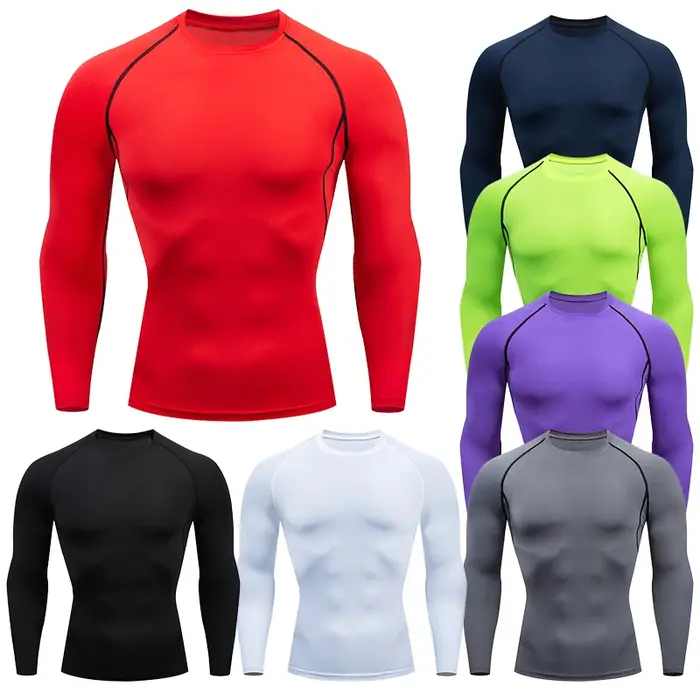 T-shirt sport manches longues homme Rashgard - Vêtement fitness coupe sèche pour running et entraînement