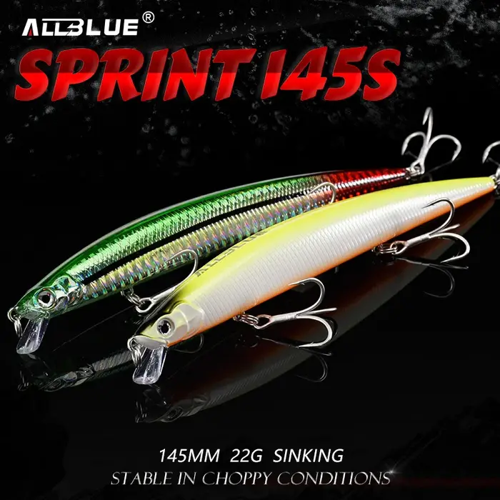 ALLBLUE – Leurre coulant de type jerkcast de 145mm et 22 g, appât artificiel pour la pêche au large 