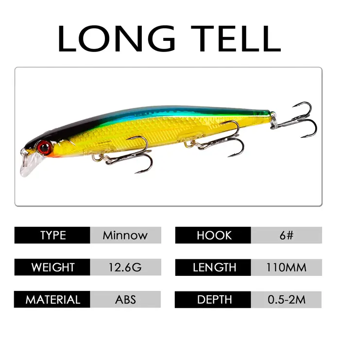 11 cm 12.9g leurre de pêche méné Laser dur appât artificiel yeux 3D Wobblers de pêche brochet carpe 