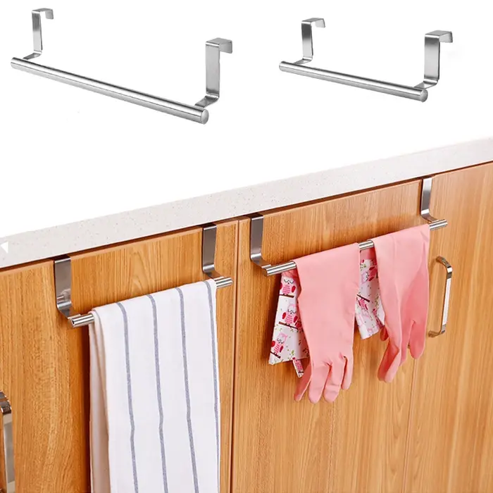 Porte d'armoire de cuisine, porte-serviettes en acier inoxydable, porte arrière, porte-serviettes su
