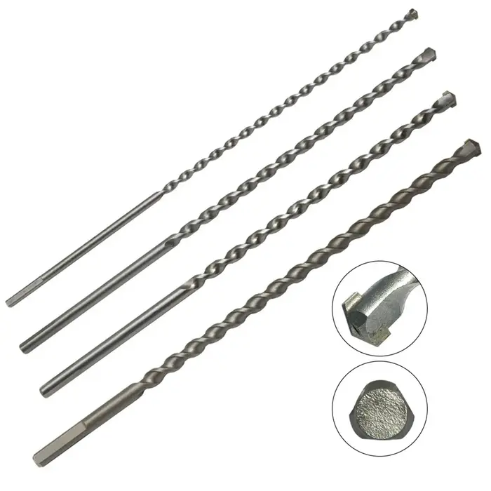 Foret à percussion pour béton et maçonnerie de 300mm de Long, tige triangulaire 6 8 10 12 16mm, fore