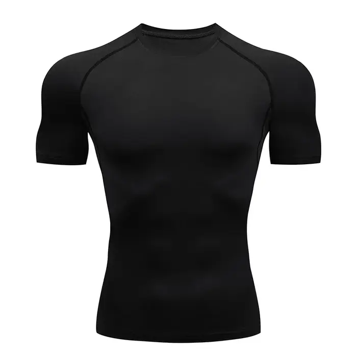 T-shirt de compression manches courtes homme - Haut de sport fitness jogging athlétisme performance