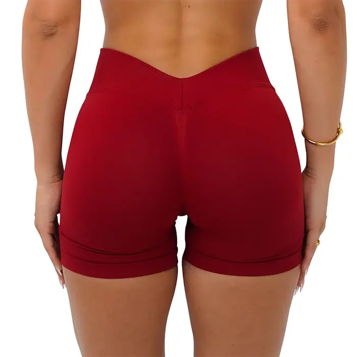 Short de Yoga sans couture pour femmes, dos en V, froissé, levage des fesses, short de gymnastique, 