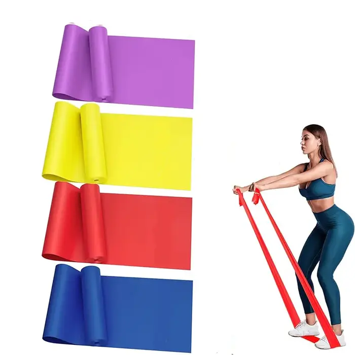 Bandes de résistance pour yoga, bandes élastiques de fitness [lot de quatre] 1,5 m, bandes élastique