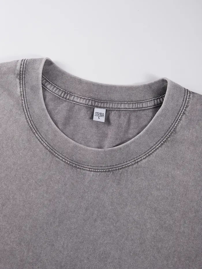 T-Shirts délavés à motif de plante pour hommes, en coton respirant, décontracté, doux, confortable, 