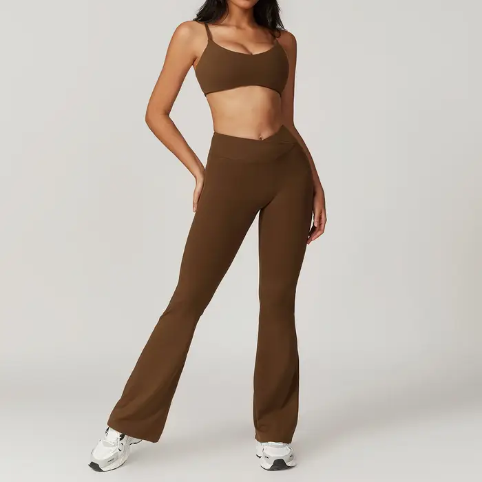 Ensemble de yoga pour femmes haut court manches courtes leggings fitness sport gym élégance mouvement liberté confort style moderne performance technique