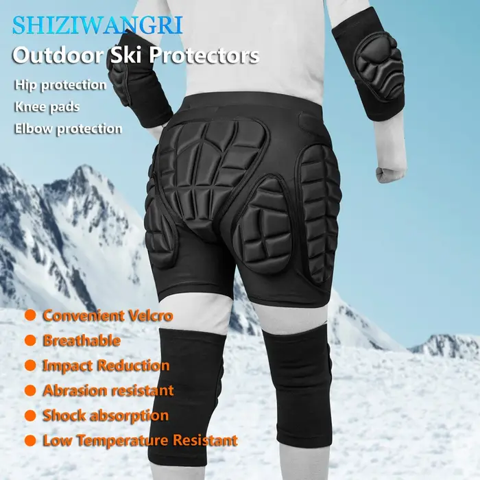 Shorts de protection hanches ski snowboard - Équipement VTT motocross avec genouillères