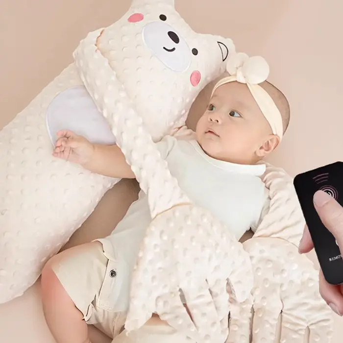 Oreiller électrique pour bébé, avec paume apaisante, télécommande, oreiller pour les mains, poupée a