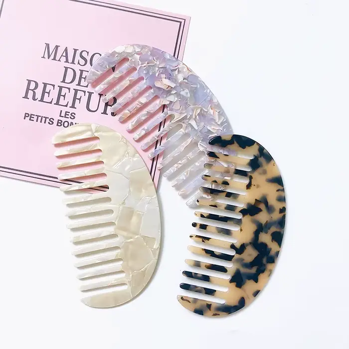 Peignes à cheveux en acétate, brosse de Massage antistatique, outil de coiffure coloré pour Salon de