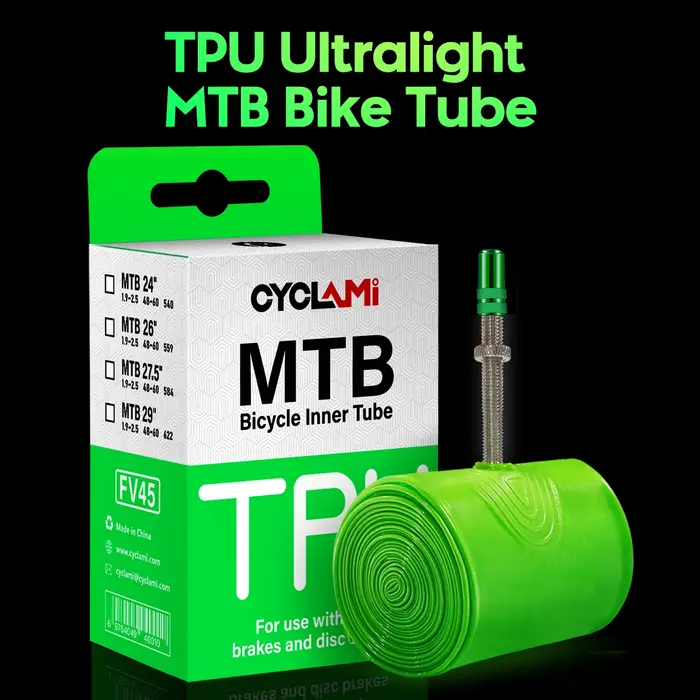 Chambre à air de vélo ultralégère CYCLAMI 26 27,5 29 pouces VTT en TPU avec valve Presta 45 mm Super