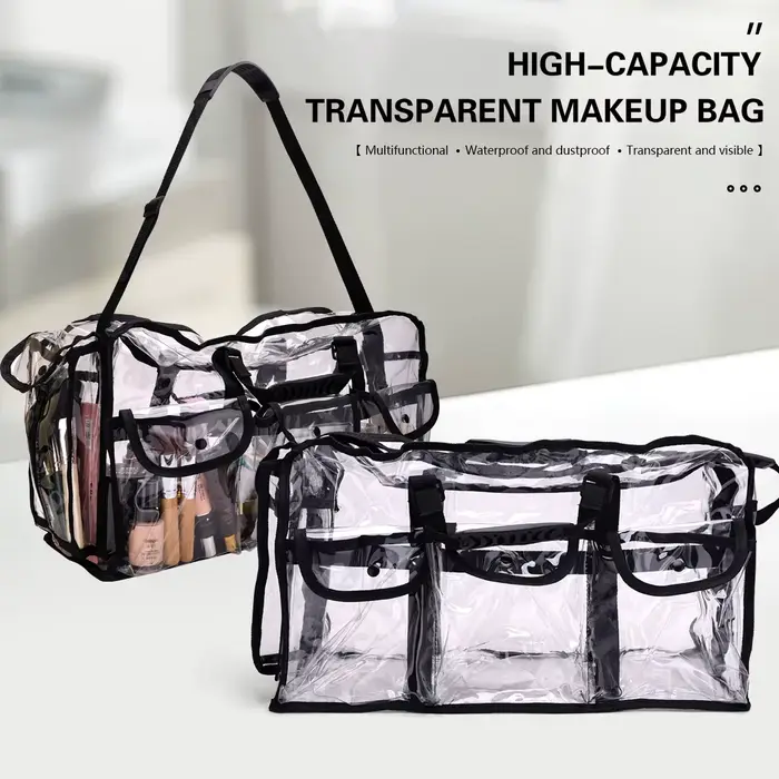 Sac de voyage transparent et étanche pour salon de coiffure, maquillage, outils de bain, accessoires